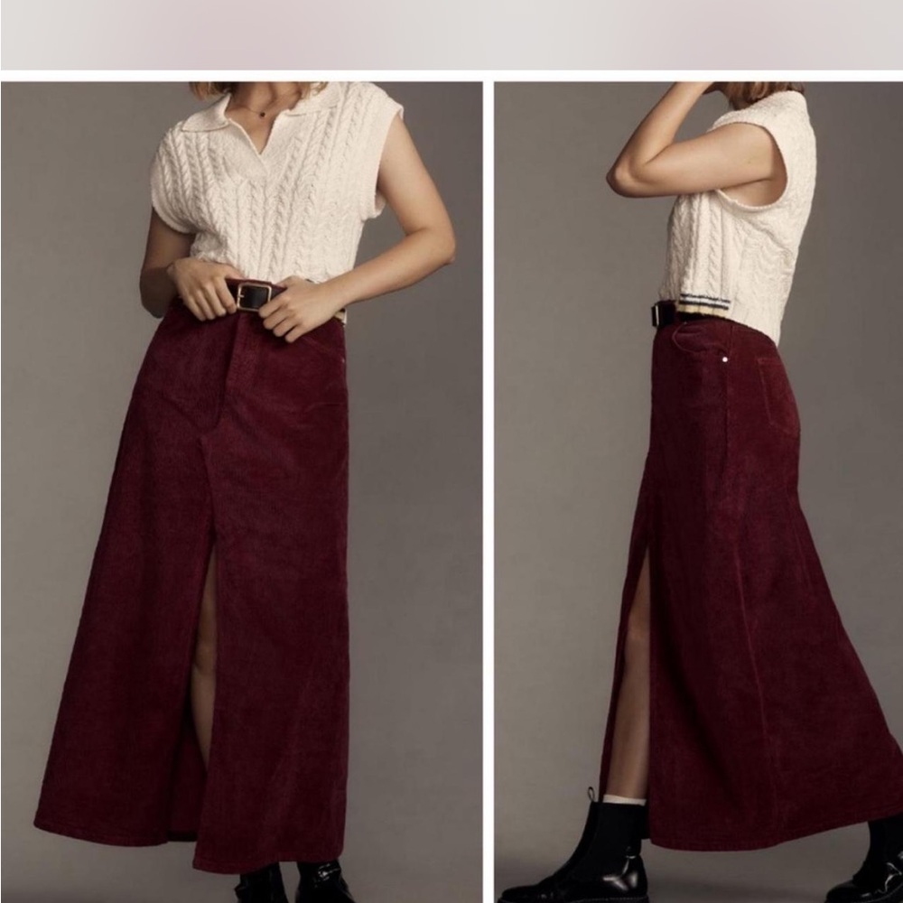 Anthropologie corduroy maxi skirt